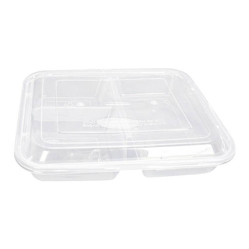 元汗383一次性饭盒150只/箱1000ml3格透明餐盒打包快餐便当盒透明