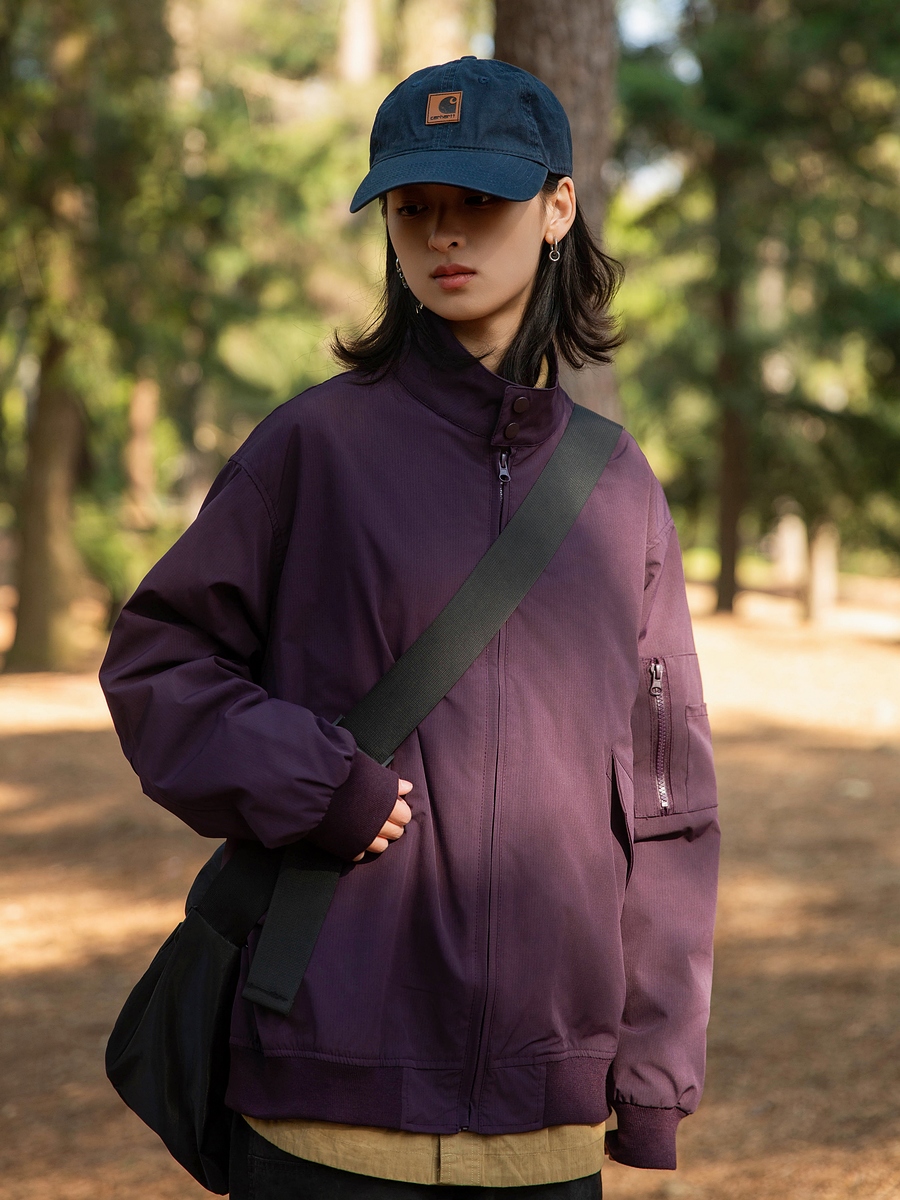 日系短款涤纶小立领短外套