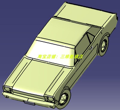 福特野马1965单排双座椅子轿跑汽车轮3D三维几何数模型经典老爷车