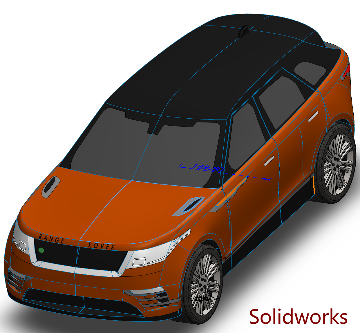 路虎suv两厢汽车三维曲面造型3d几何数模型轿车solidworks图纸stp