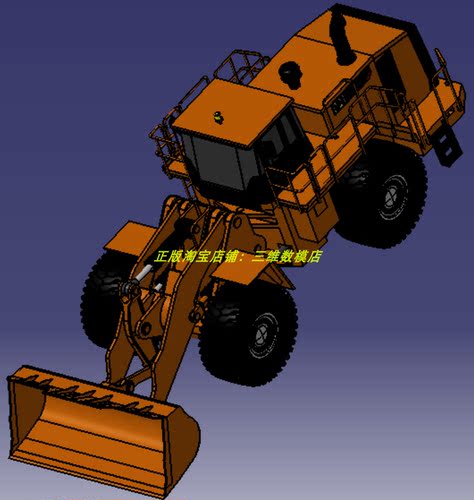 11米m重型汽车轮装载机铲车挖土机械推土机器3D三维几何数模型stp