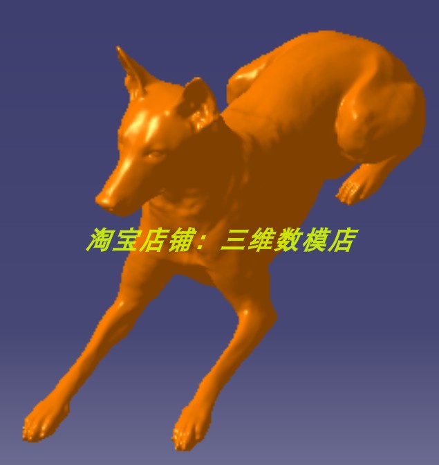 猎犬狼狗狗小狗动物三维几何数模型3d打印素材stp卧姿势stl趴着躺