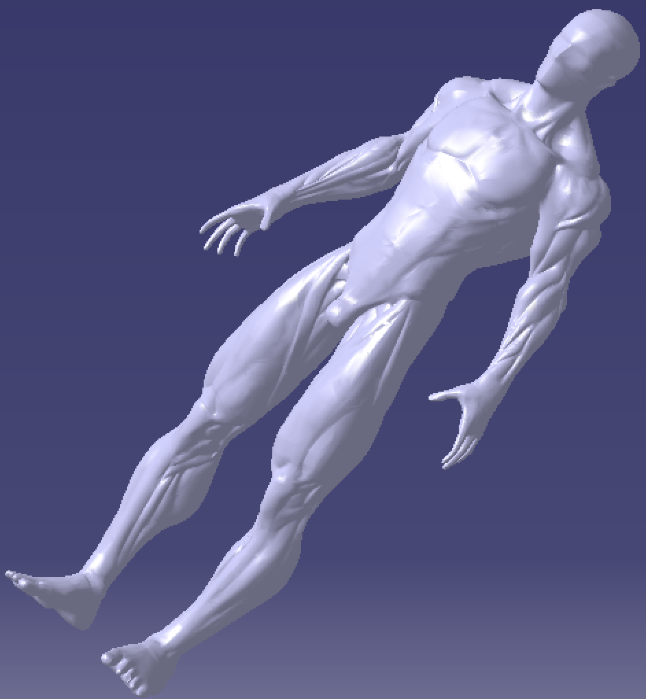 170厘米cm肌肉男士男生假人体雕塑外观三维几何数模型3d打印素材