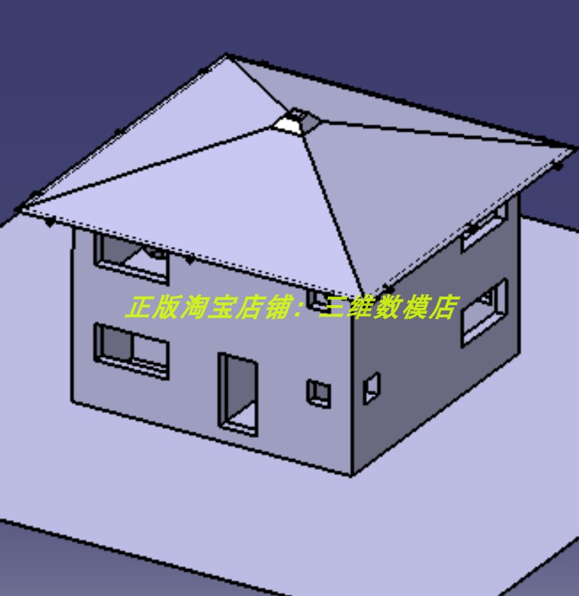 双两层楼房屋子住宅建筑solidworks含参三维几何数模型3d打印素材