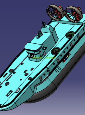 17米气垫船运输艇外观曲面3D三维几何数模型1:10缩小Solidworks