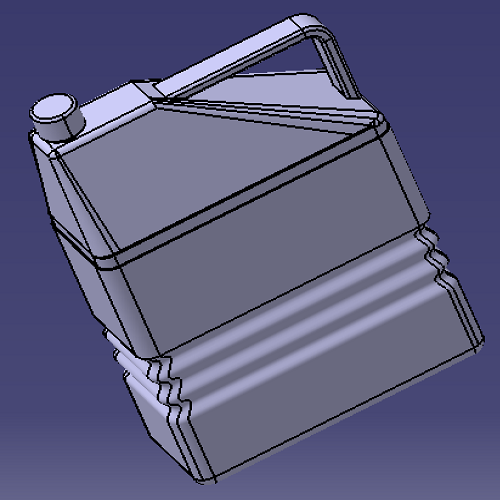 汽油罐子油桶水桶catia创成式曲面建模含参3D三维几何数模型实例