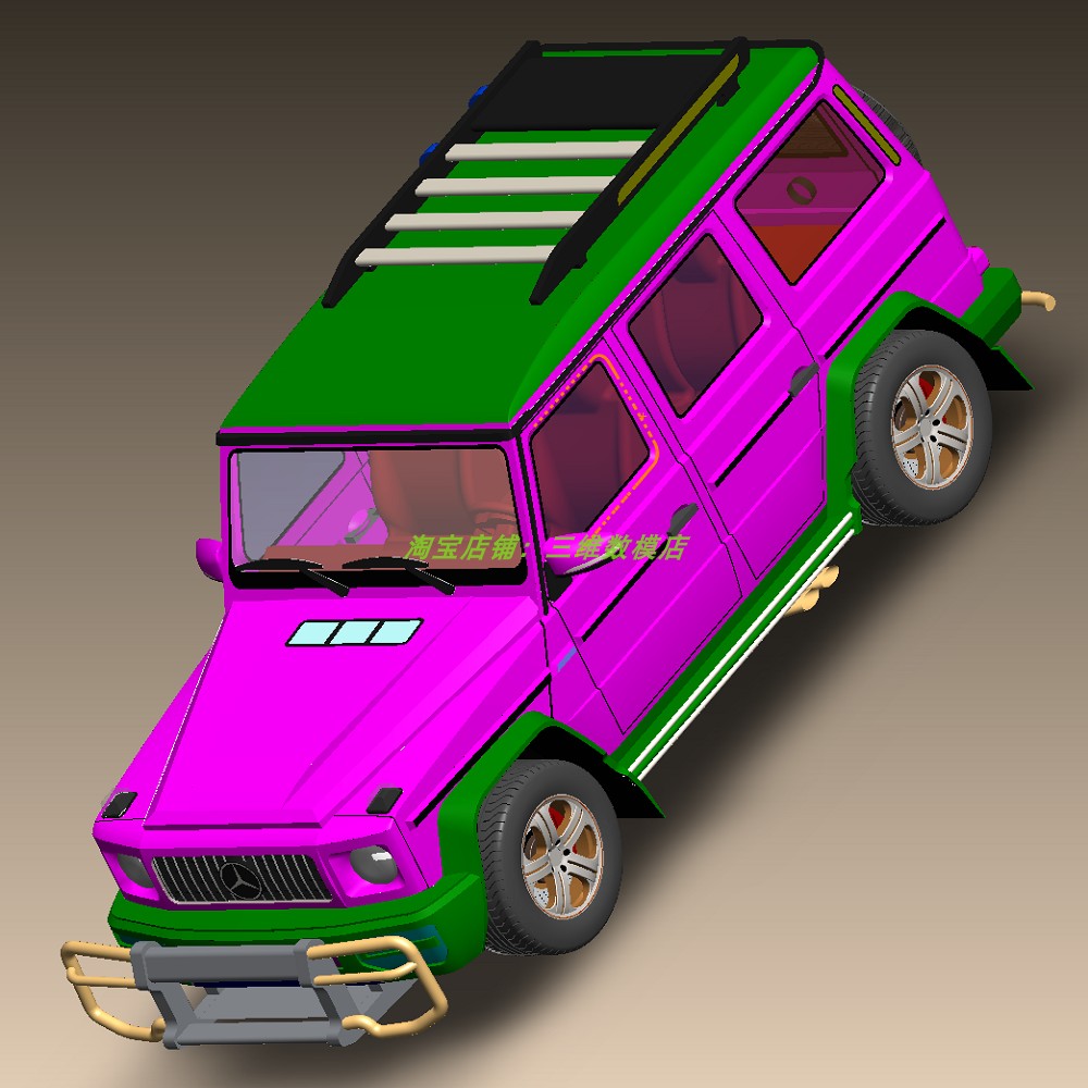 奔驰大G越野车SUV汽车曲面3D三维几何数模型Jeep吉普车外观座椅