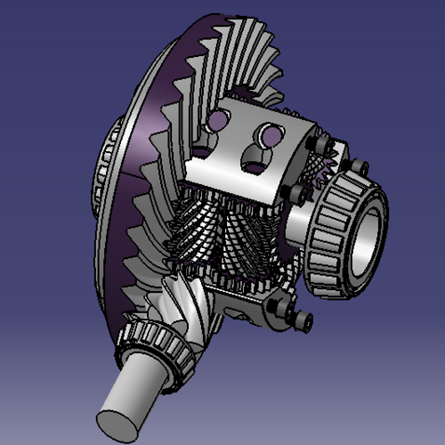 托森差速器齿轮3D三维几何数模型自锁蜗轮蜗杆式差速器主减速器 机械设备 其他机械设备 原图主图