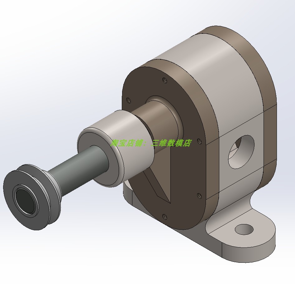 机油泵水泵3d三维几何数模型皮带轮传动solidworks齿轮抽水机stp