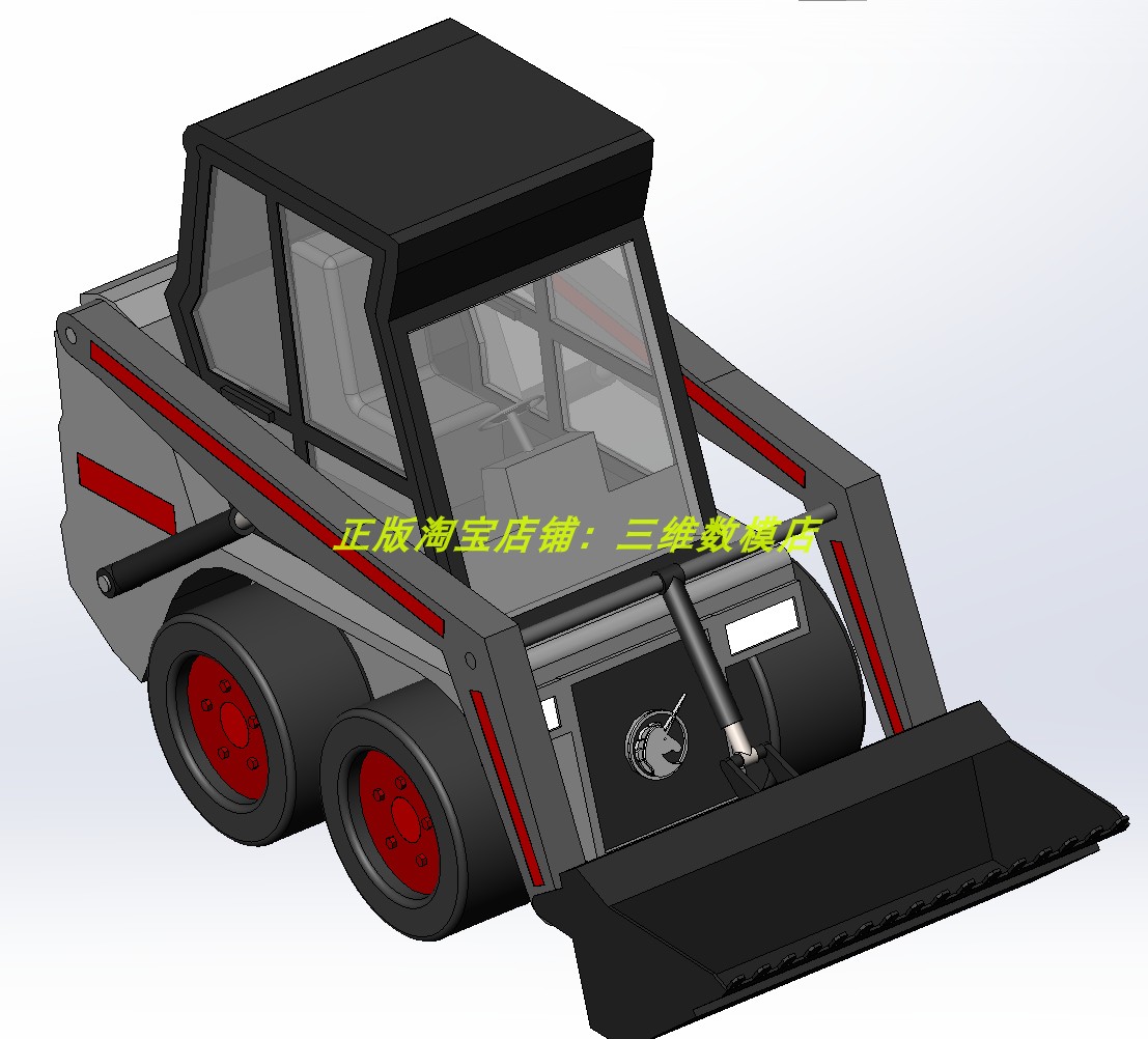 液压轮式挖掘机铲斗车推土机Solidworks简化三维几何数模型3D打印