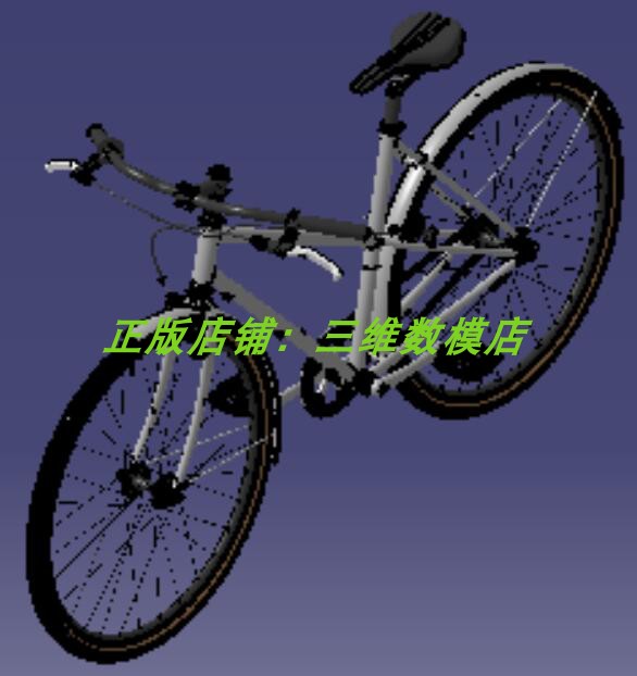 自行车脚蹬车城市脚踏车闸齿轮链条轮胎3D打印素材三维几何数模型