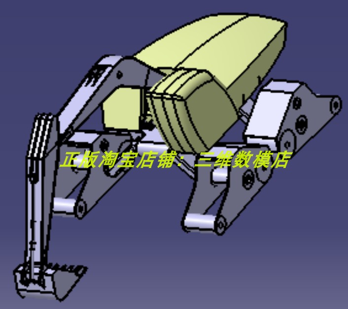 挖掘机铲车概念简化Catia含参造型设计零件总成 3D三维几何数模型