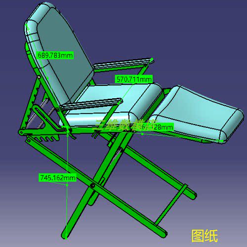 便携式可折叠躺椅座椅子3d三维几何数模型solidworks图纸发明凳子