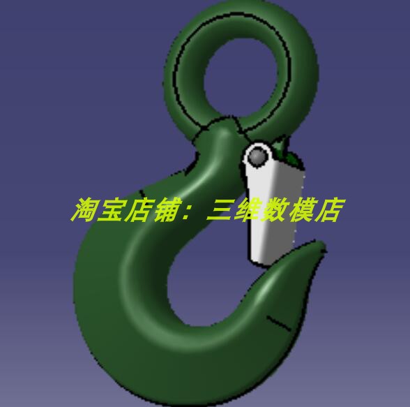 吊钩子三维几何数模型3D打印素材缆绳索具挂钩stp起重搭扣卡扣子