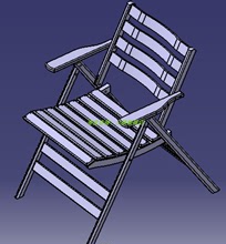 折叠躺椅子座椅凳子3D三维几何数模型stp格式木头条扶手板凳家具