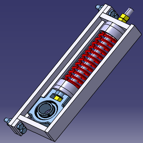 可调弹簧调节弹簧座3d三维几何数模型丝杆弹簧可调高度stp模型
