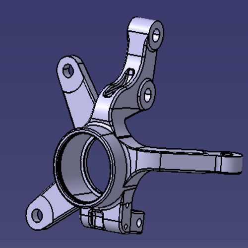汽车轮支架轿车前转向节Catia含参建模步骤3D三维几何数模型羊角
