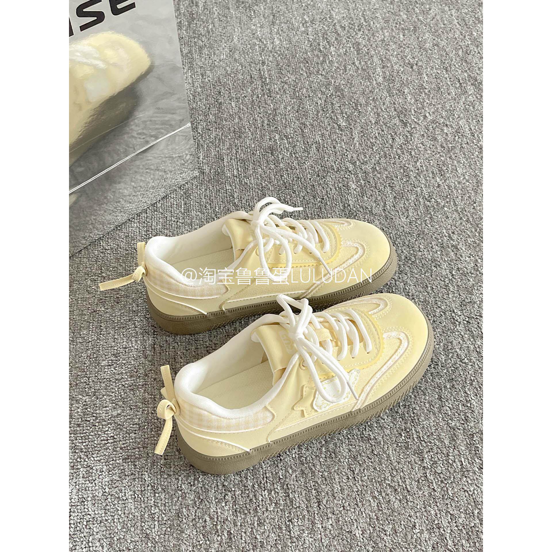 韩系厚底板鞋女款2025新款百搭chic小白鞋配裙子女鞋休闲鞋