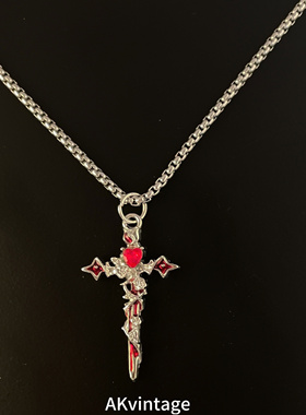 Vintage 古着 lmprisoning red cross 项链