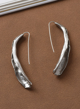 异形金属肌理瀑布耳环女欧美轻奢小众设计高级感独特个性耳坠耳饰