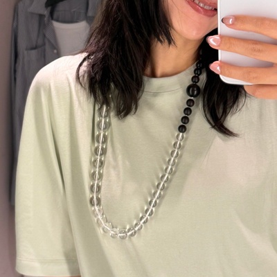 sasa同款檀木水晶项链女