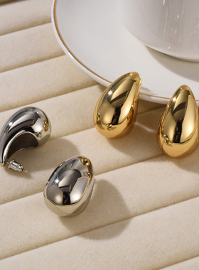 重工金属水滴耳环女欧美时尚夸张2025年新款潮小众高级感耳饰耳钉