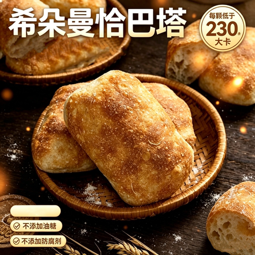 希朵曼恰巴塔全麦短保面包早餐