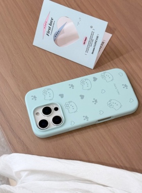 可爱HelloKitty猫爪苹果16promax手机壳淡青绿新款液态硅胶iphone15promax防摔1413潮牌女款12卡通软糯外壳