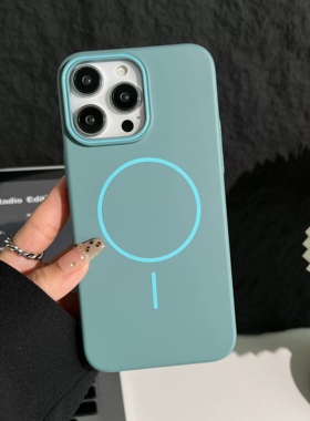 日韩波涛蓝一体PC细磁吸适用于三星S25Urlta网红高颜值新款S23手机壳防摔S24全包S25+磁吸手机壳纯色壳高级感