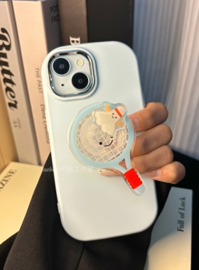 小红书同款旋转羽毛球拍适用于红米K80Pro宝宝蓝手机壳支架K70pro防摔K50硅胶K40新款卡通note13pro保护套K30