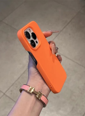 超薄磨砂软壳橙色适用于苹果17promax半包16pro手机壳17Air防摔15plus软硅胶14plus防指纹13PM轻薄15Pro男女