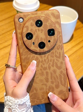 豹纹适用于OPPOfindx8s手机壳OPPOfinx7ultra皮质女款oppofinx6pro奢华findx6新款高级感保护套防摔ins简约