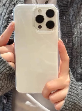 适用于iPhone17promax夏日果冻手机壳多巴胺纯色白色苹果16Pro高级感15Pro情侣15简约imd防摔14大孔13软保护