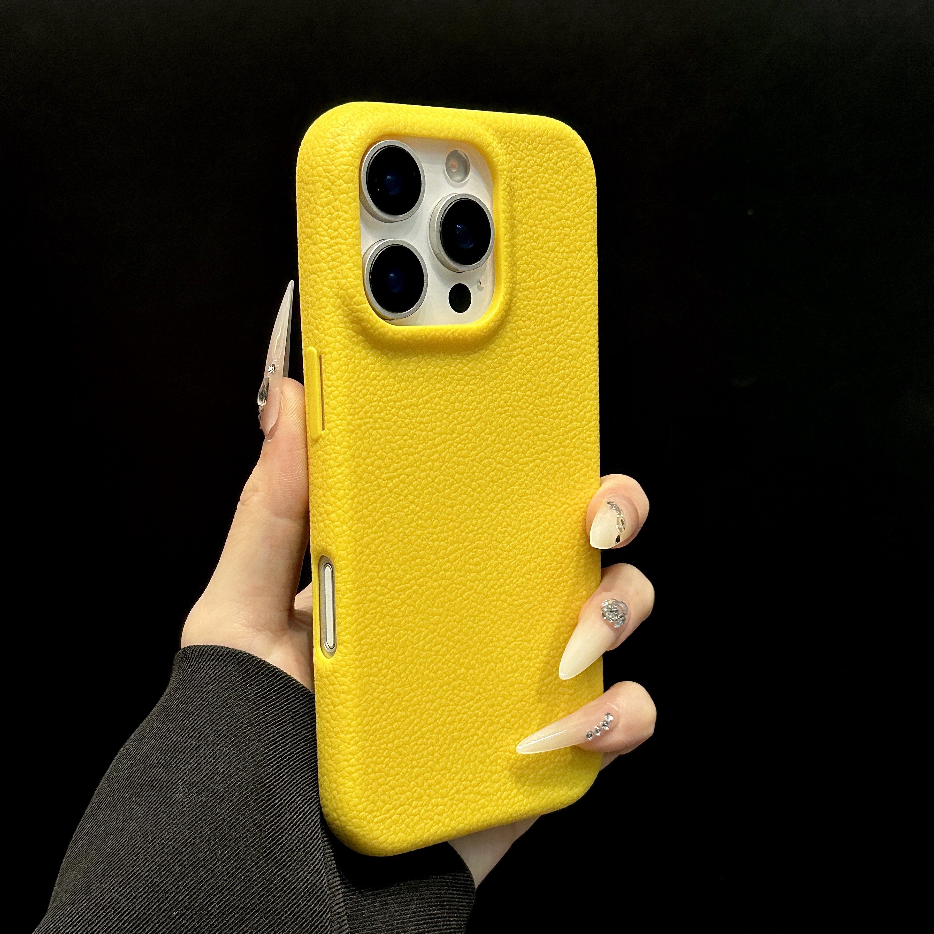 柠檬黄皮质纹理TPU适用苹果16promax荔枝纹手机壳iphone15pro简约14pro保护套新款13pm防摔12小众15手机套,3C数码配件,手机保护套/壳,淘宝优惠券,粉丝福利购,淘宝优惠卷