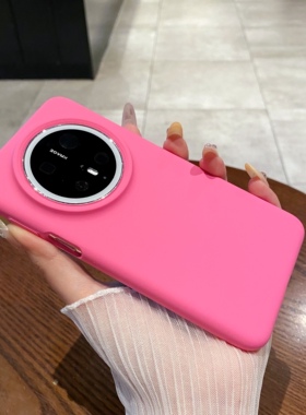 高颜值适用于oppoReno14Pro软糯液态硅胶亲肤手机壳Reno13玫红色纯色13ProfindX8ultra手感新款日韩简约防摔
