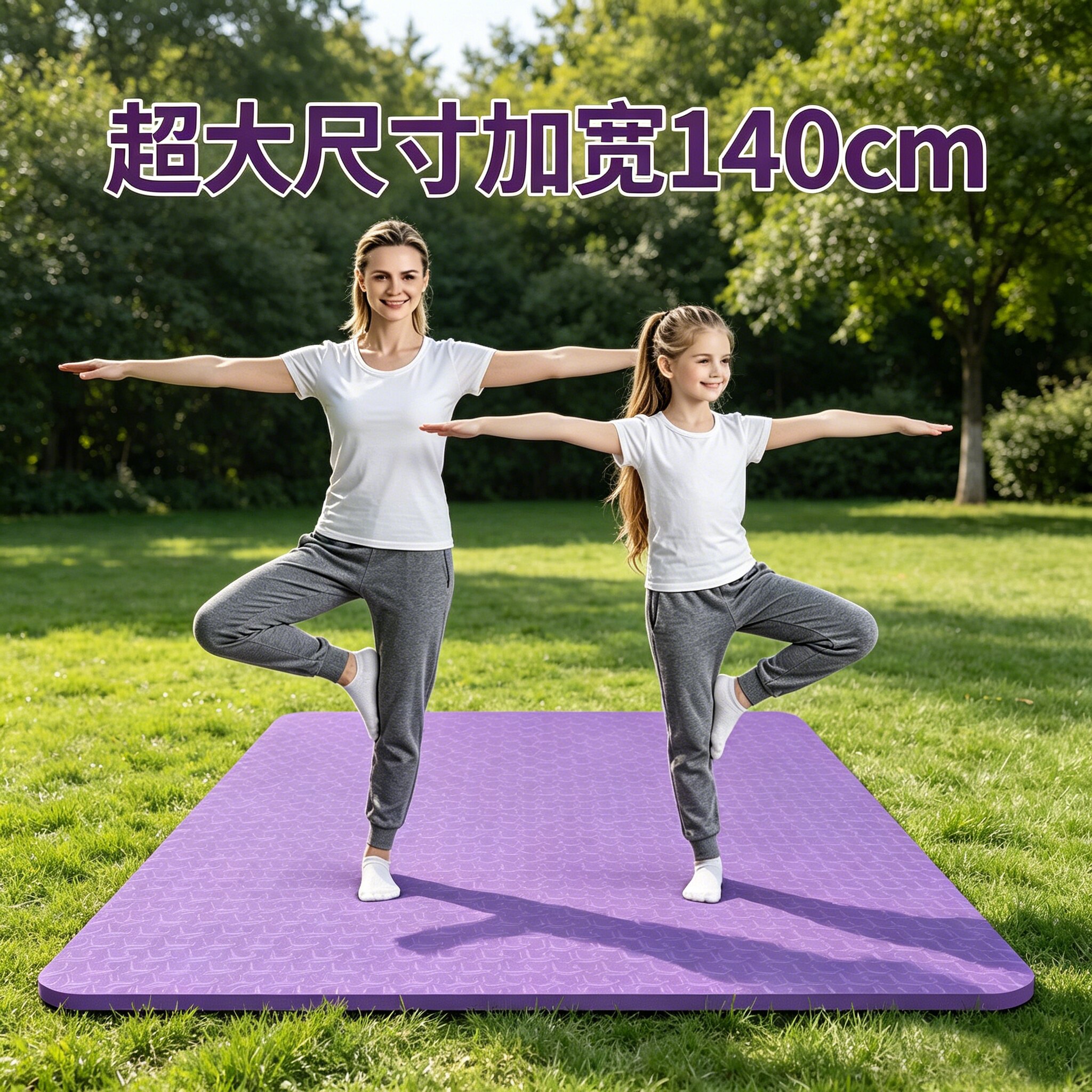 加宽140cm厚防滑瑜伽垫运动静音图片