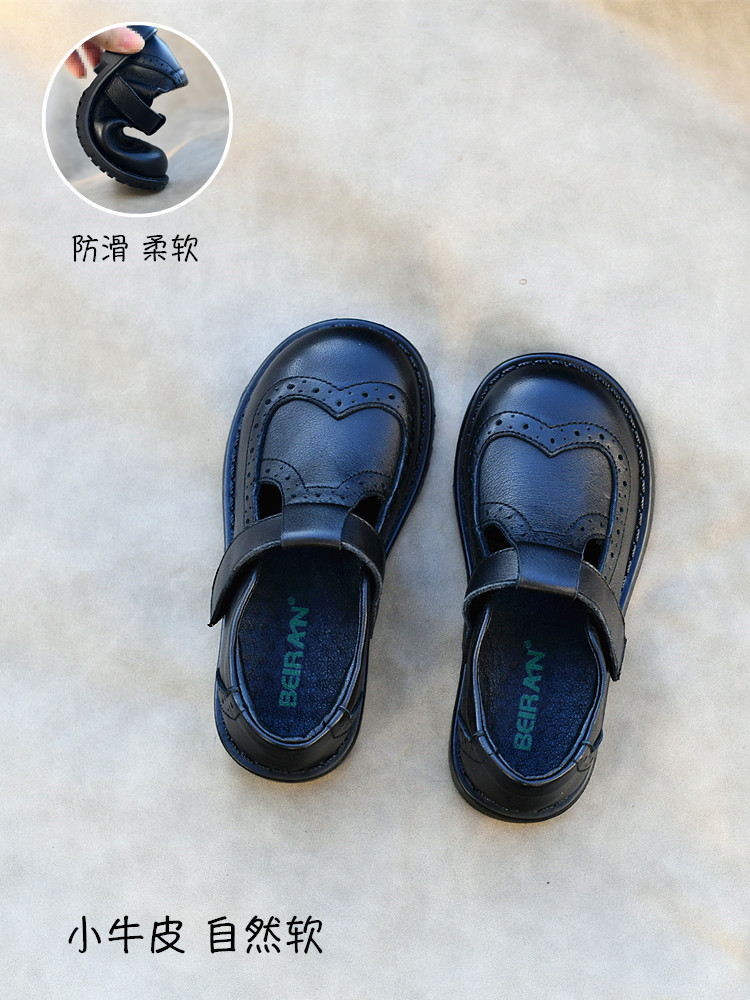 学生公主鞋校园黑色皮鞋软底防滑