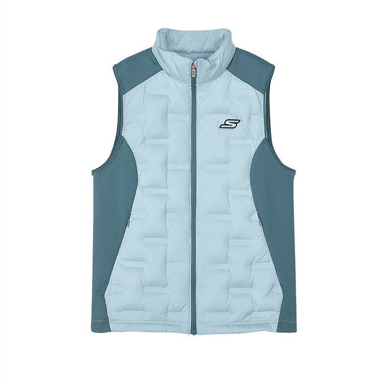 Skechers斯凯奇新款男童冬款保暖舒适梭织背心(含羽绒)P424B080