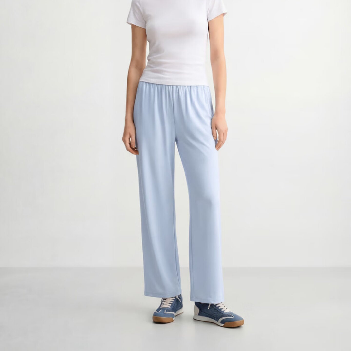 Skechers斯凯奇2026新款女士舒适柔软吸湿宽松针织长裤L226W114