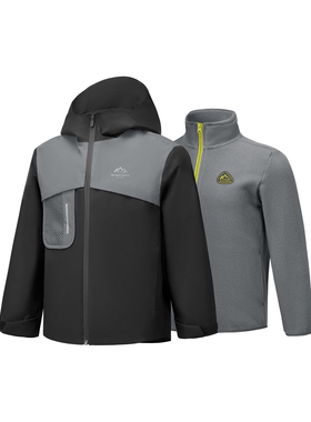 Skechers斯凯奇男女童百搭透气梭织连帽外套+针织外套P425K015