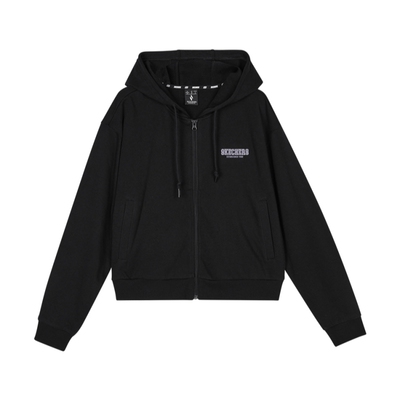 Skechers斯凯奇女子秋冬新款百搭休闲运动连帽针织外套L124W041