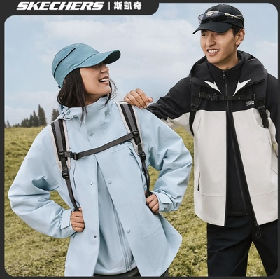 Skechers斯凯奇新款女士舒适防风三合一冲锋衣(抓绒内胆)P325W123
