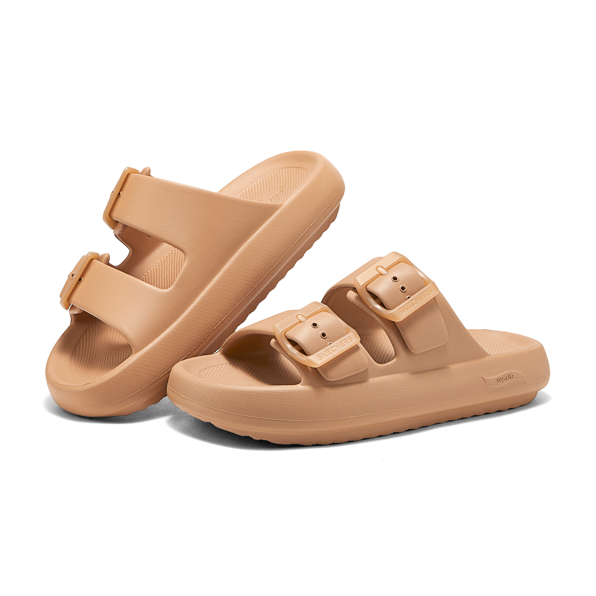 Skechers斯凯奇女士凉鞋纯色简约百搭舒适透气厚底休闲凉鞋111645