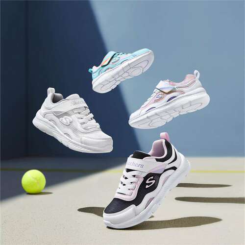Skechers春季新款女童鞋魔术贴轻质舒适透气运动鞋319047L