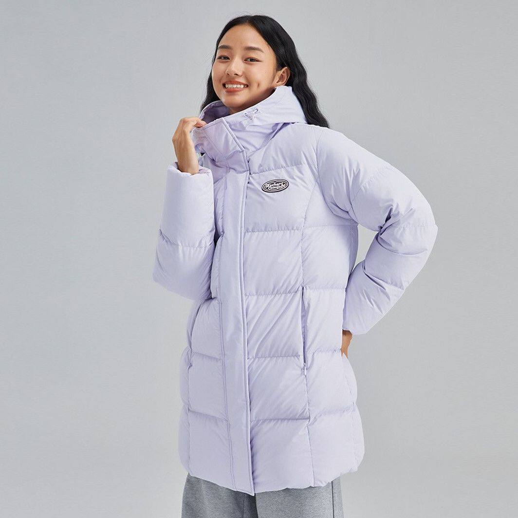 Skechers斯凯奇冬季女士梭织中长款保暖方防风羽绒服外套L423W109