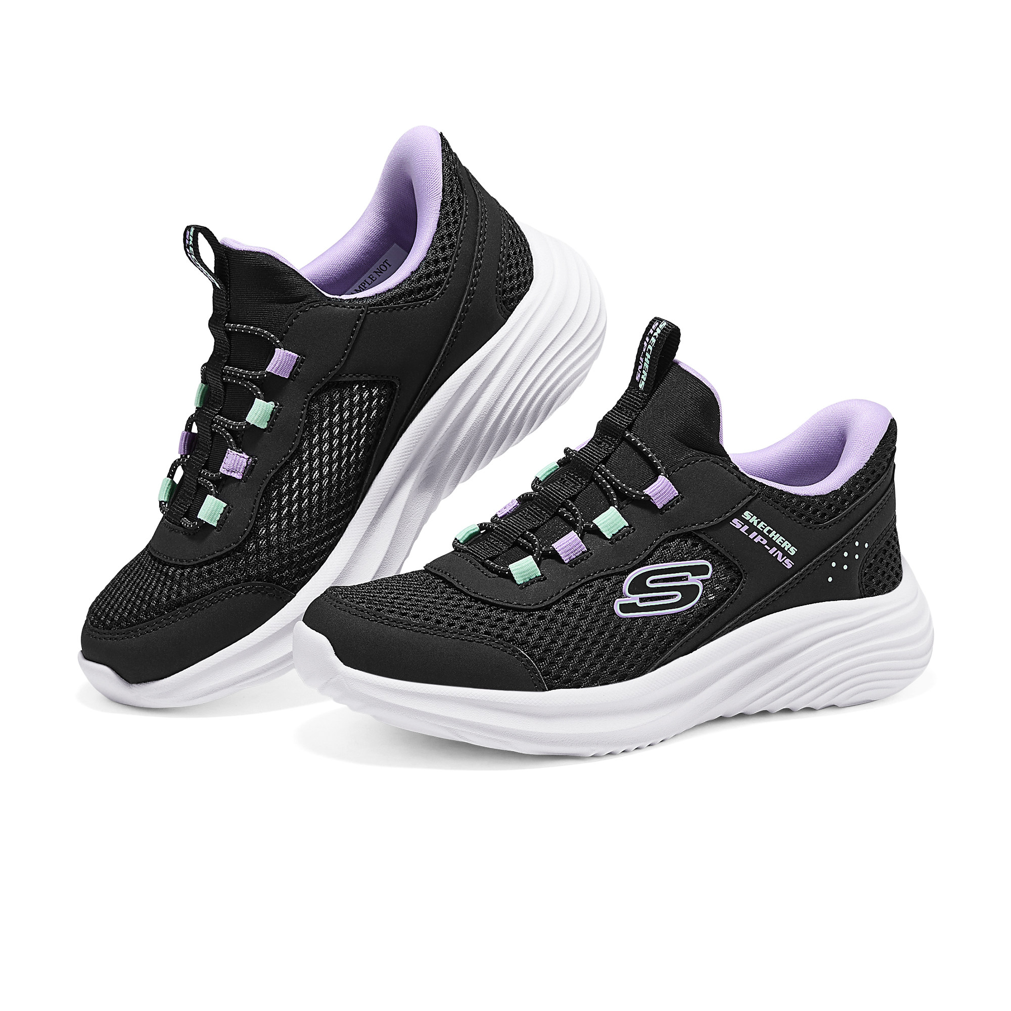 Skechers斯凯奇女童一脚蹬闪穿百搭轻盈透气休闲运动鞋319102L - 实物图