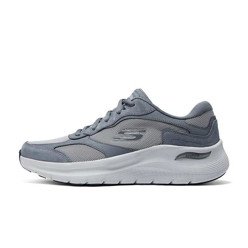 Skechers斯凯奇2024春季男款橡胶大底轻质吸震运动跑步鞋232702