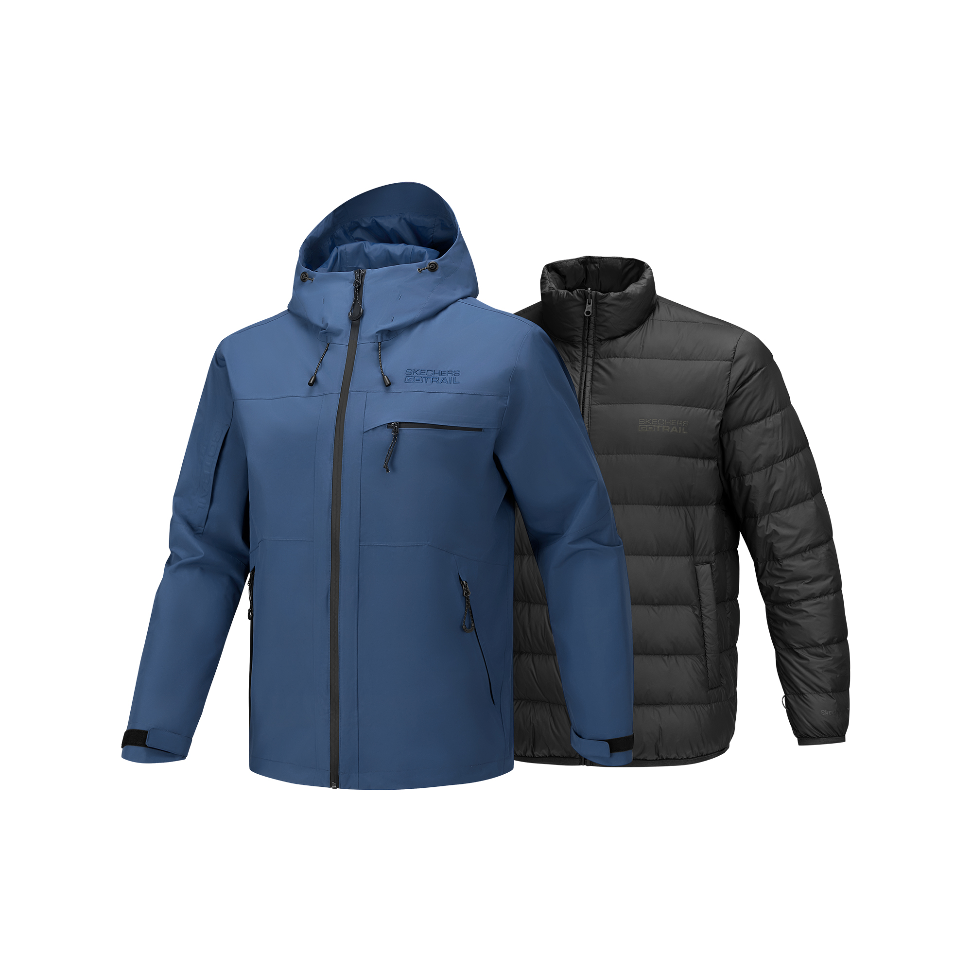 Skechers斯凯奇男士秋冬季防水冲锋衣三合一(羽绒内胆)P425M110