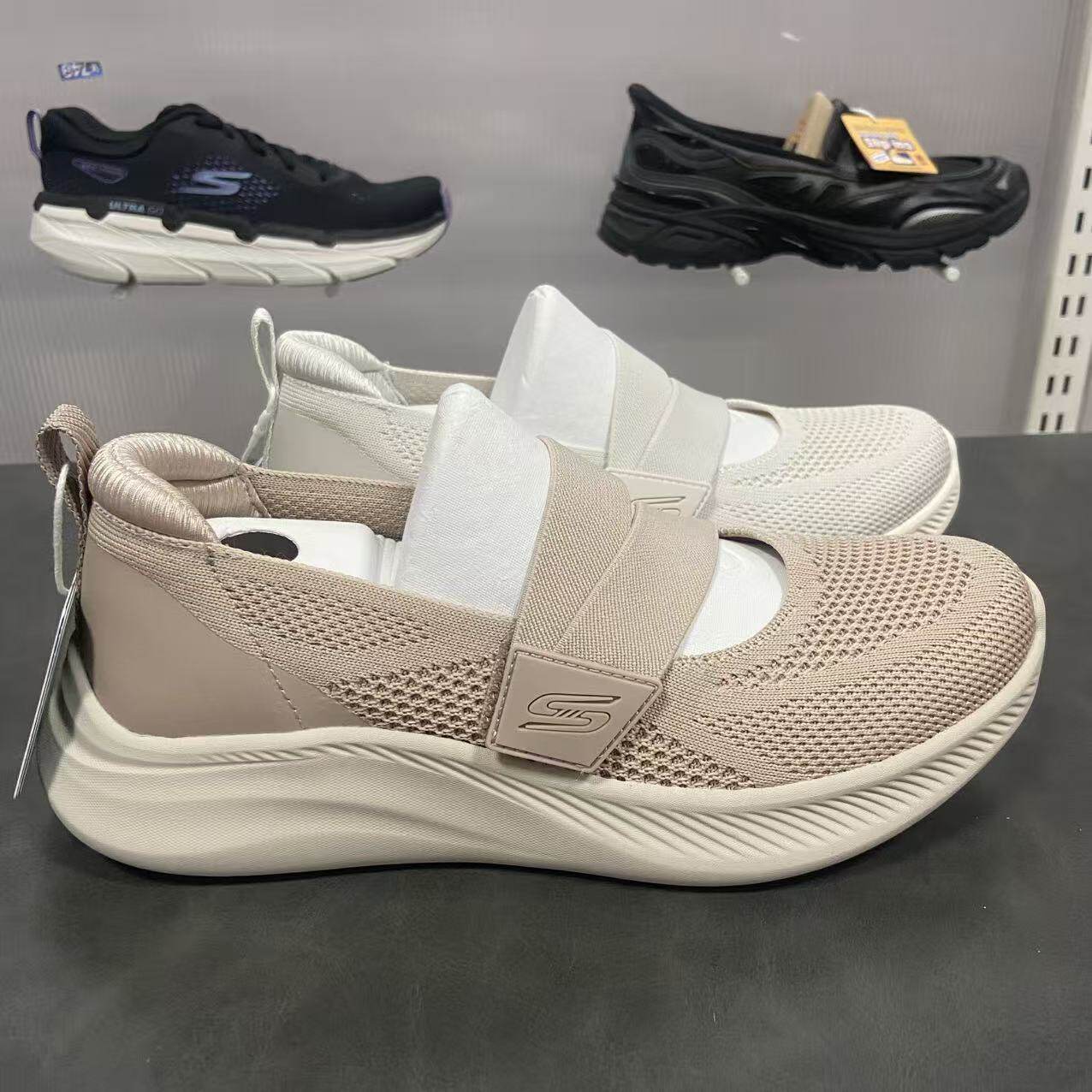 Skechers斯凯奇女士夏软底透气纯色百搭通勤休闲浅口单鞋117732