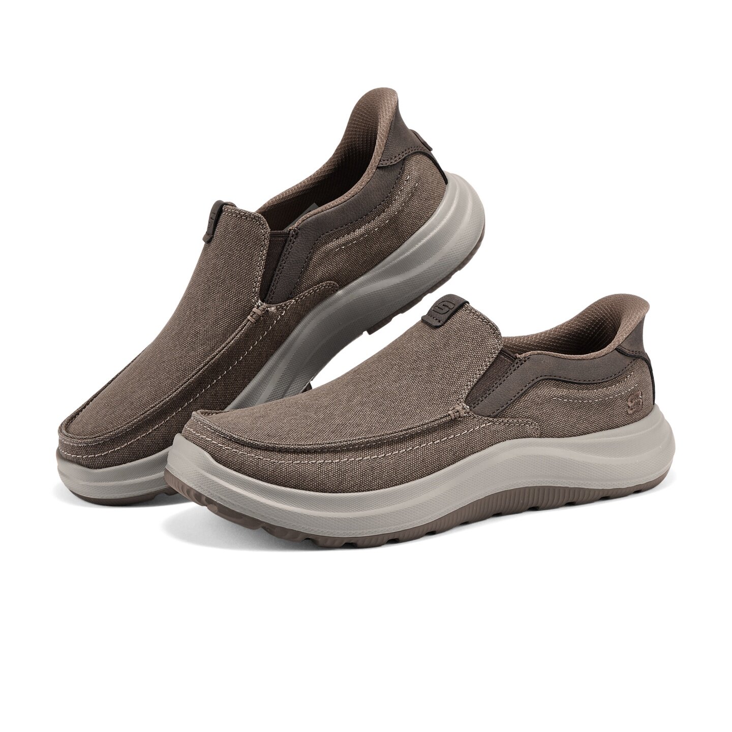 Skechers斯凯奇2025新款男士轻质缓震透气一脚蹬闪穿健步鞋205604 - 实物图